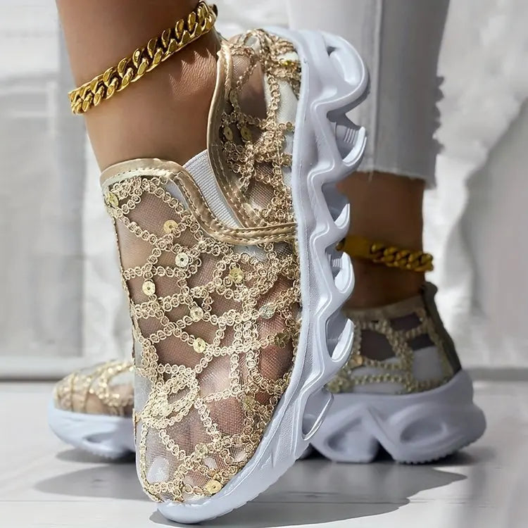 Aurora Mesh Embroidered Sneakers