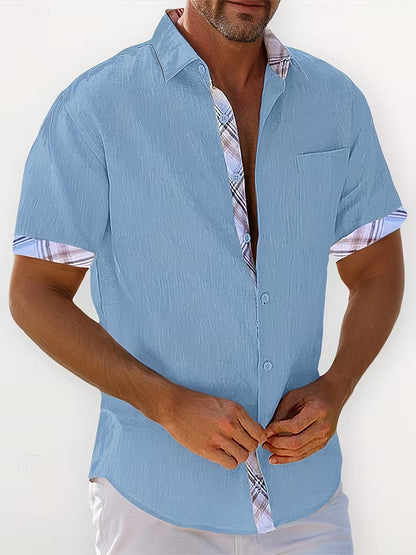 Kolby - Patchwork Plaid Shirt With Pocket