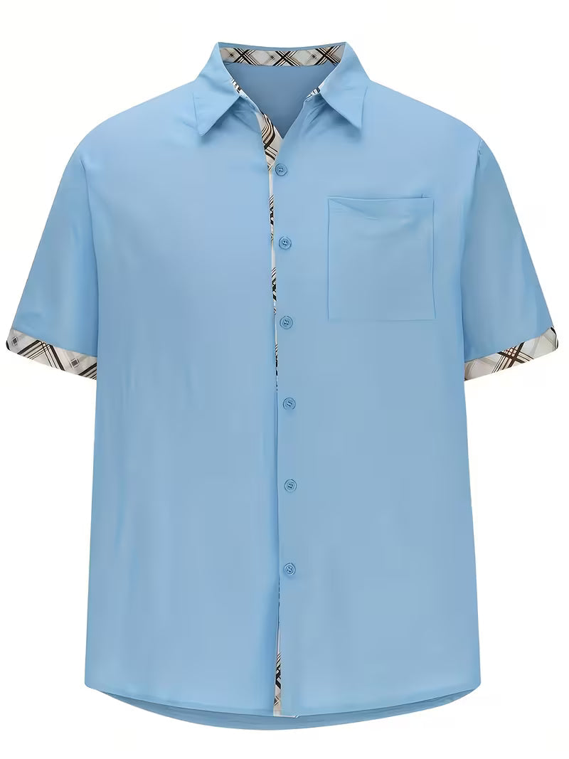 Kolby - Patchwork Plaid Shirt With Pocket
