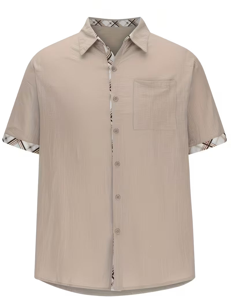 Kolby - Patchwork Plaid Shirt With Pocket