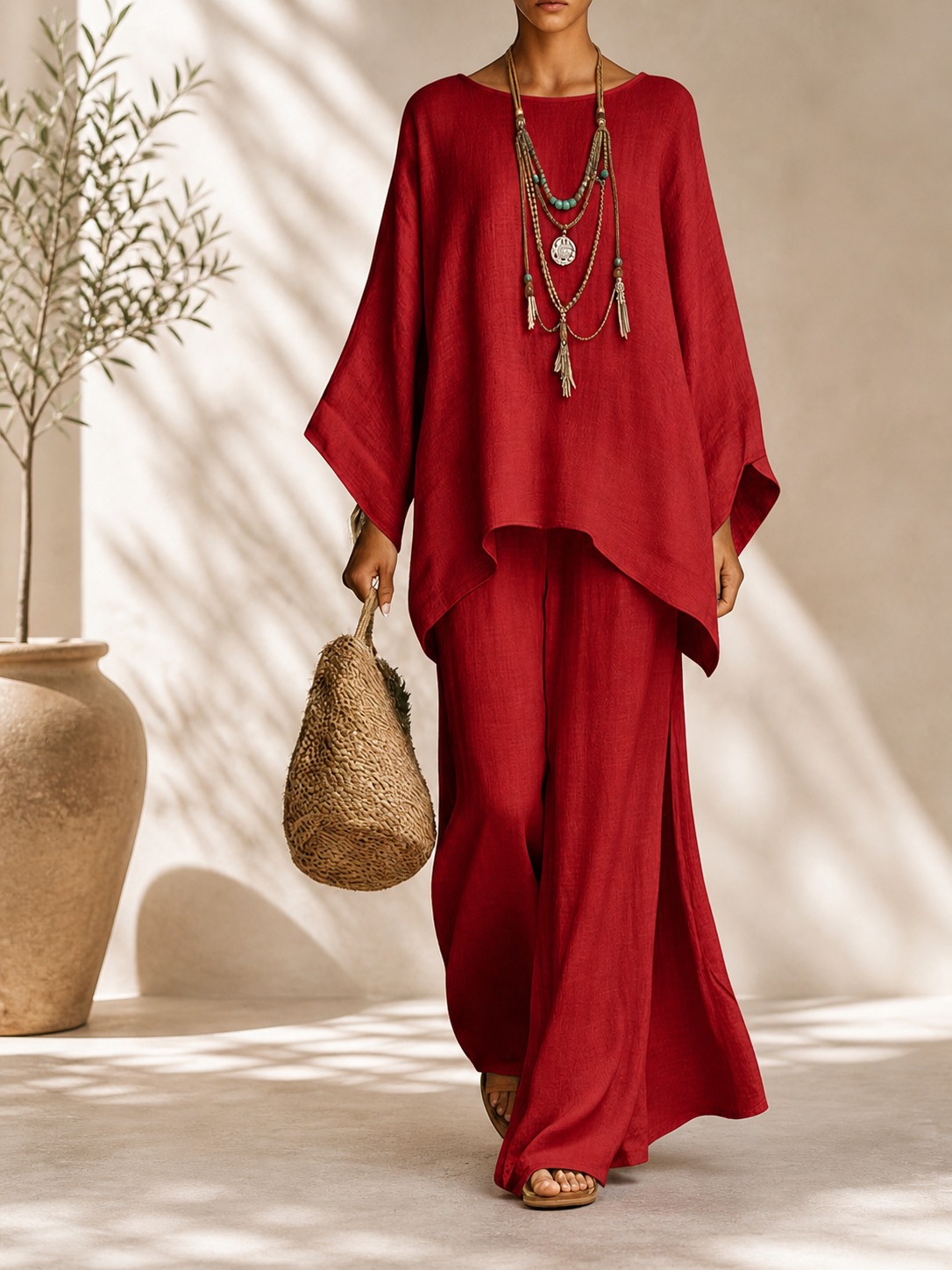Celine™ | Elegant Linen Two-Piece Set