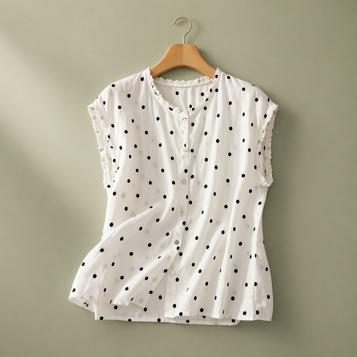 Marielle Linen Dot Blouse