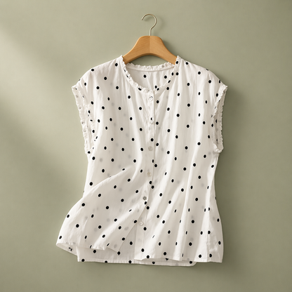 Marielle Linen Dot Blouse