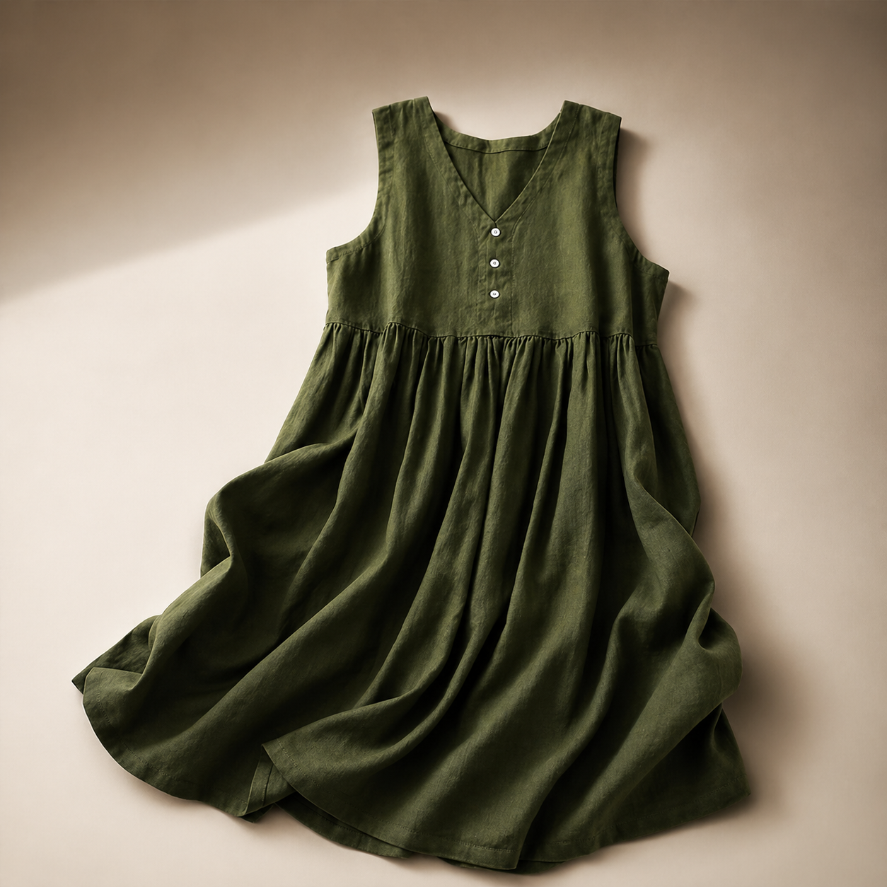 Siena Linen Button Midi Dress