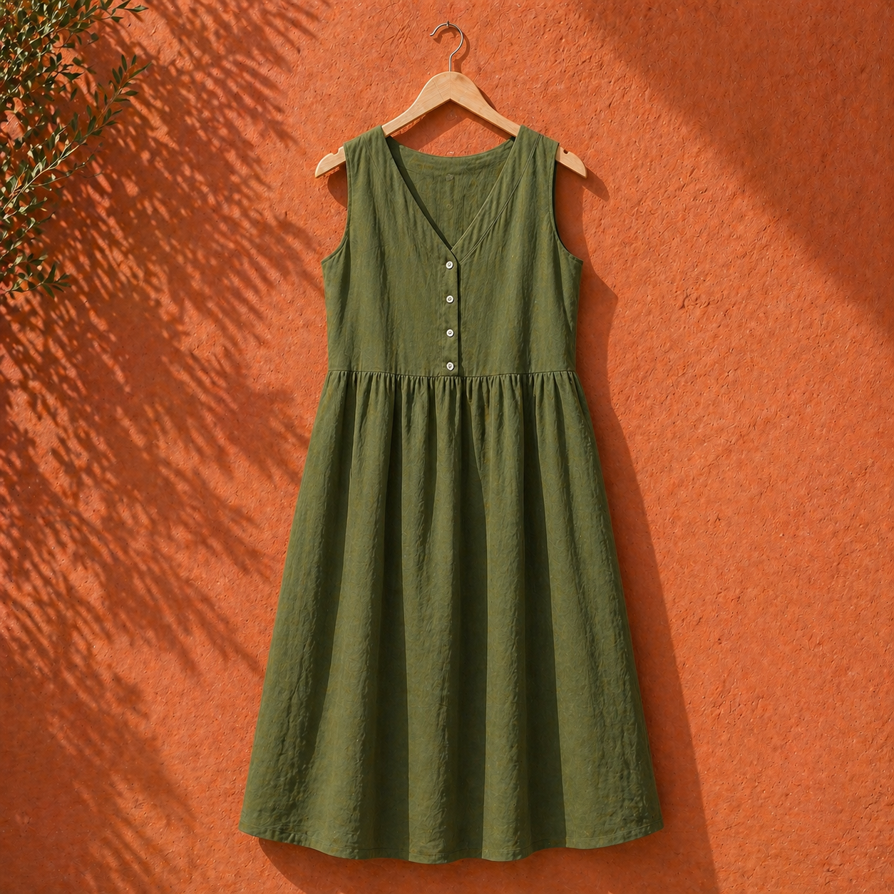 Siena Linen Button Midi Dress