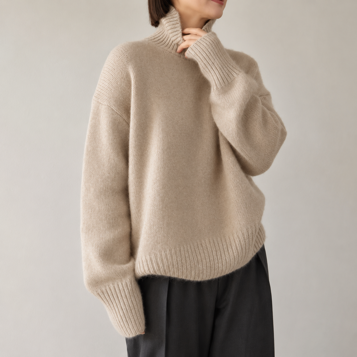 Isadora Cashmere Roll-Neck Jumper