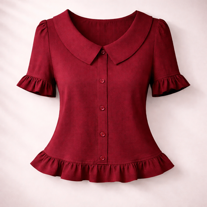 Sienna Collar Ruffle Blouse