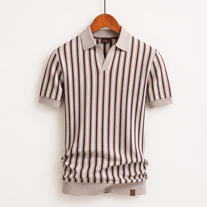 Riviera Stripe Knit Polo Shirt
