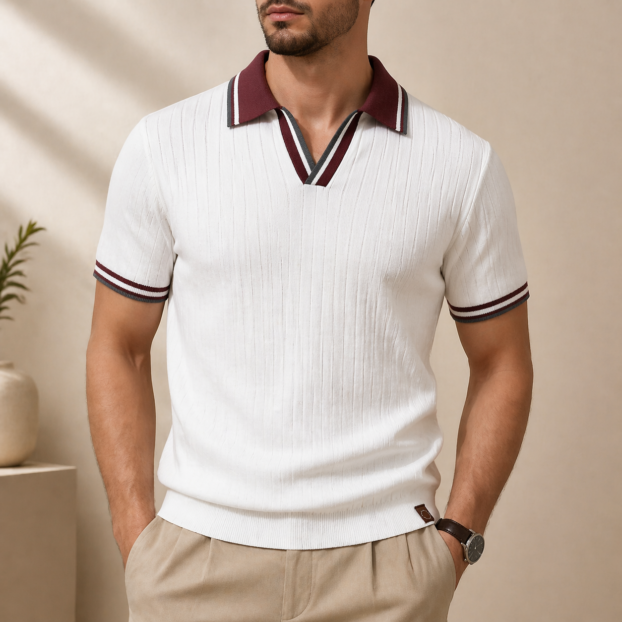Harrington Knit Polo Shirt