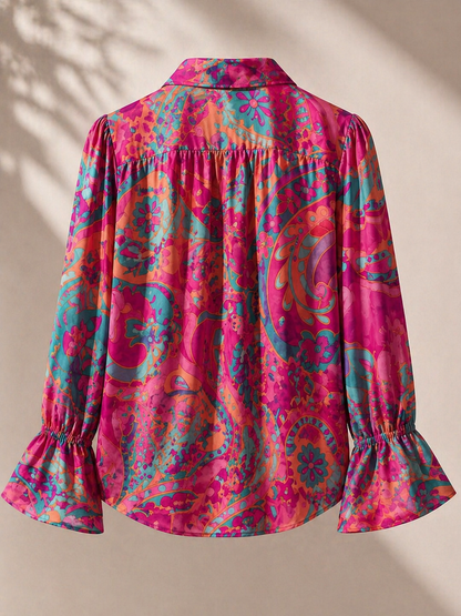 Vintage Floral Print Blouse
