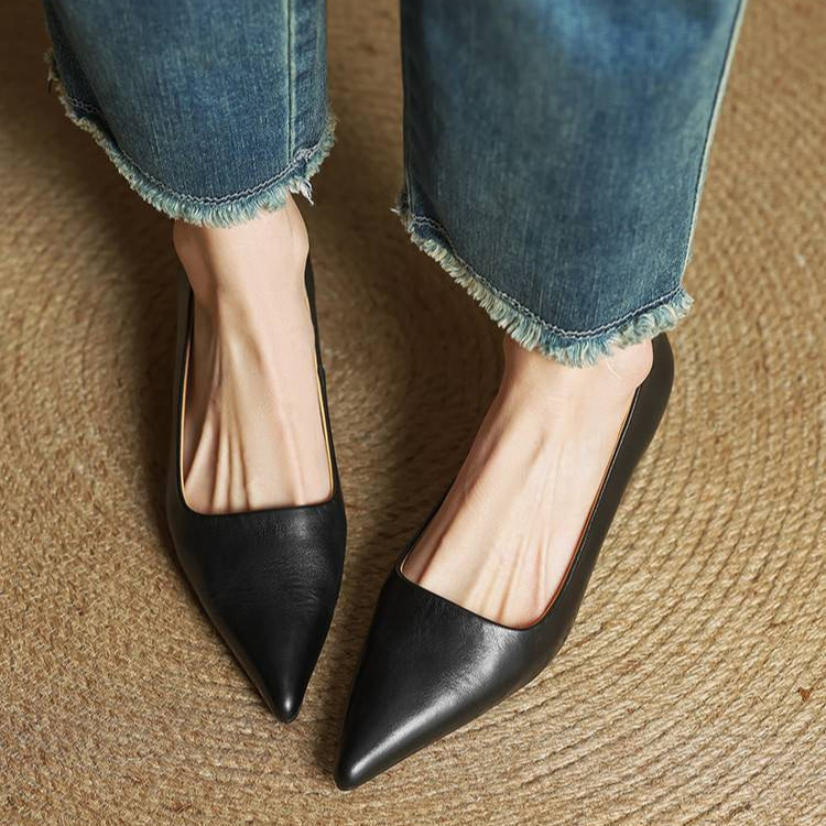 Elodie Leather Kitten Heels