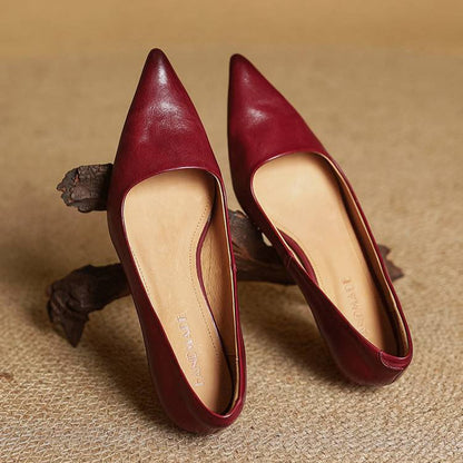 Elodie Leather Kitten Heels