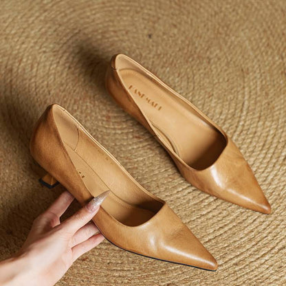 Elodie Leather Kitten Heels