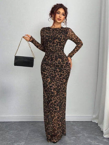 Lena Printed Bodycon Maxi Dress