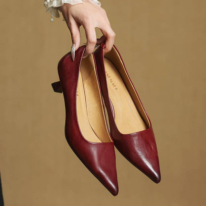 Elodie Leather Kitten Heels