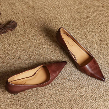 Elodie Leather Kitten Heels