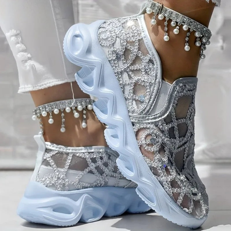 Aurora Mesh Embroidered Sneakers