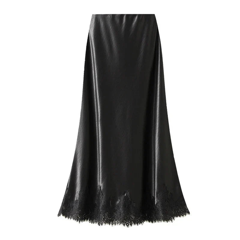 Charlotte Lace Satin Maxi Skirt