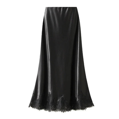 Charlotte Lace Satin Maxi Skirt