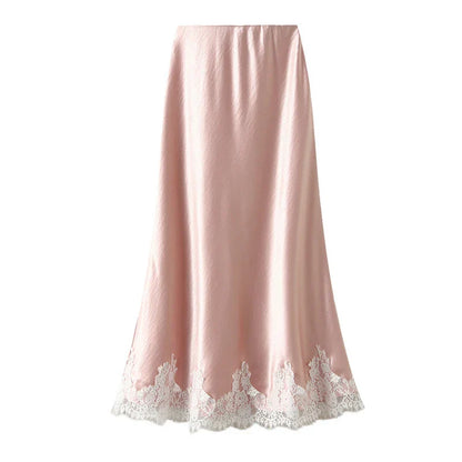 Charlotte Lace Satin Maxi Skirt