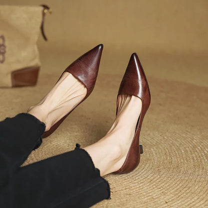 Elodie Leather Kitten Heels