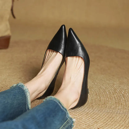 Elodie Leather Kitten Heels