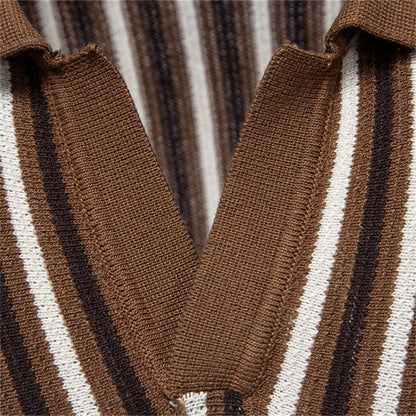 Riviera Stripe Knit Polo Shirt