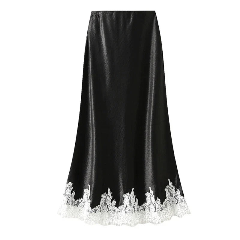 Charlotte Lace Satin Maxi Skirt