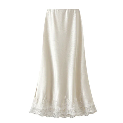 Charlotte Lace Satin Maxi Skirt