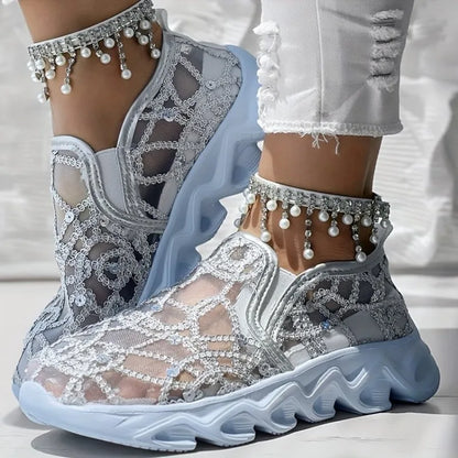 Aurora Mesh Embroidered Sneakers