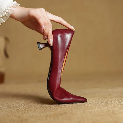 Elodie Leather Kitten Heels
