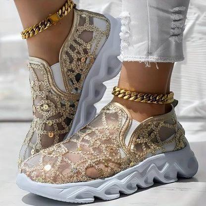 Aurora Mesh Embroidered Sneakers