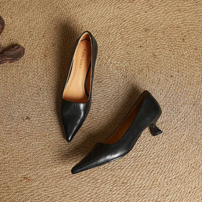 Elodie Leather Kitten Heels