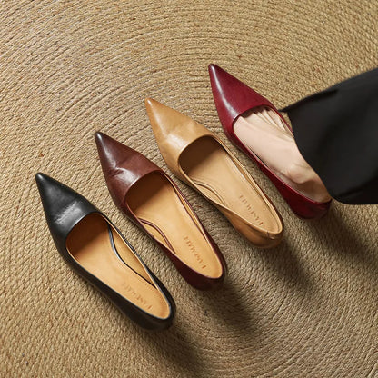 Elodie Leather Kitten Heels