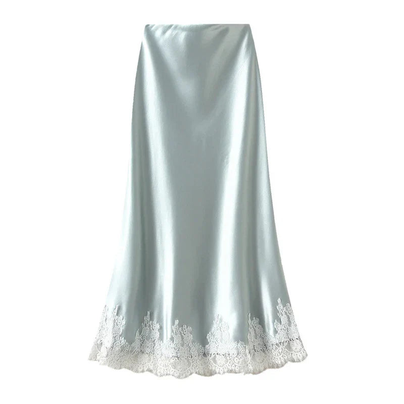Charlotte Lace Satin Maxi Skirt