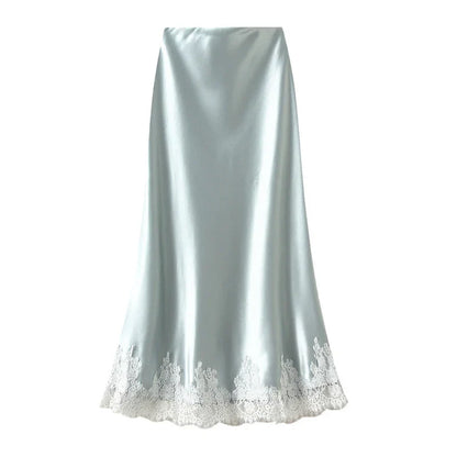 Charlotte Lace Satin Maxi Skirt