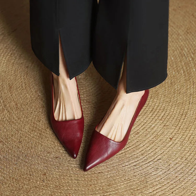 Elodie Leather Kitten Heels