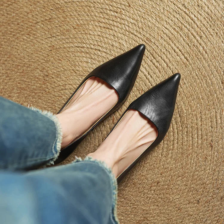 Elodie Leather Kitten Heels
