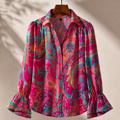 Vintage Floral Print Blouse