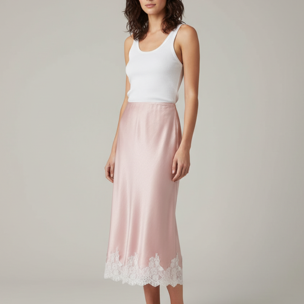 Charlotte Lace Satin Maxi Skirt
