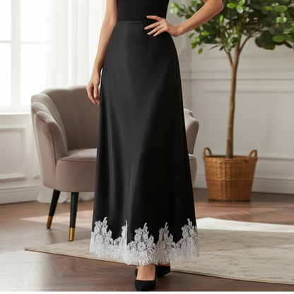 Charlotte Lace Satin Maxi Skirt