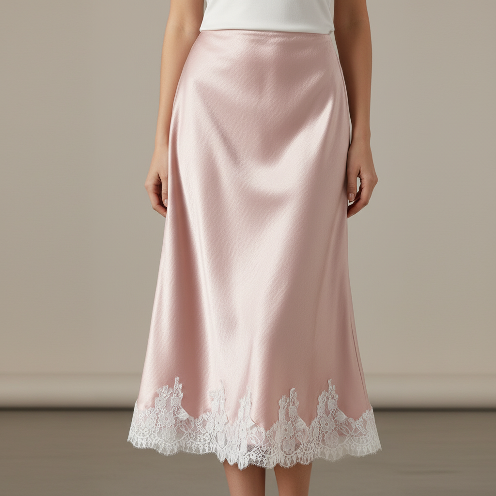 Charlotte Lace Satin Maxi Skirt