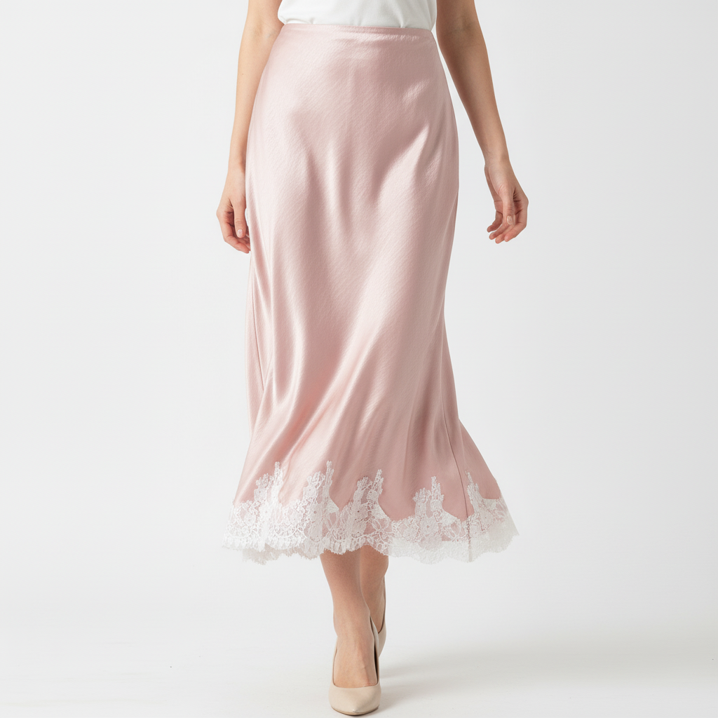 Charlotte Lace Satin Maxi Skirt