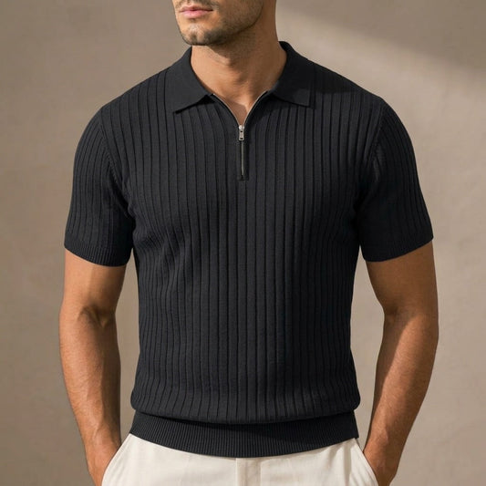 Hudson Ribbed Zip Polo