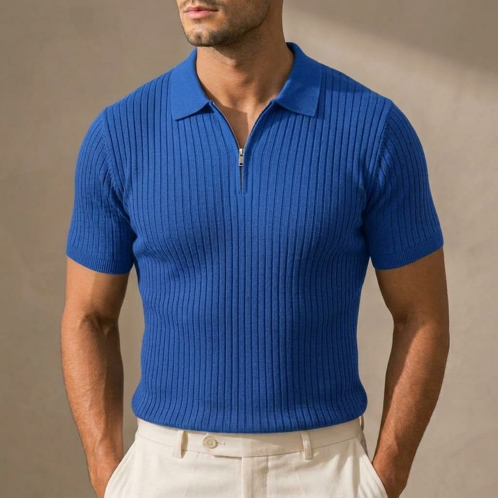 Hudson Ribbed Zip Polo