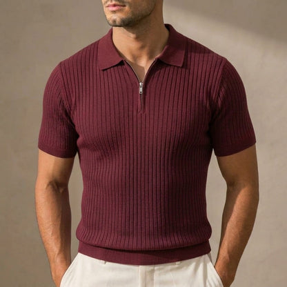 Hudson Ribbed Zip Polo