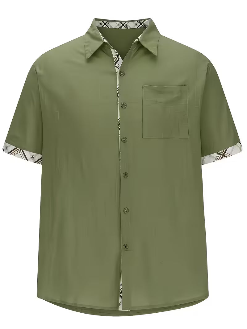 Kolby - Patchwork Plaid Shirt With Pocket