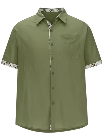 Kolby - Patchwork Plaid Shirt With Pocket