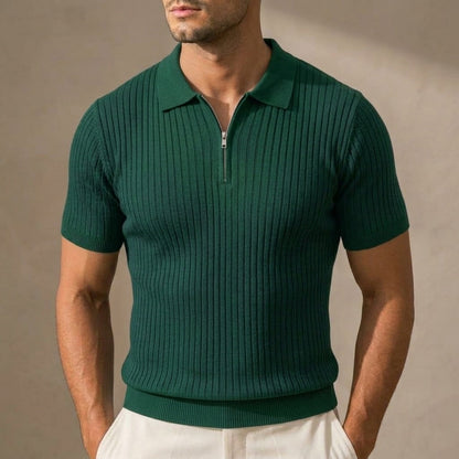Hudson Ribbed Zip Polo