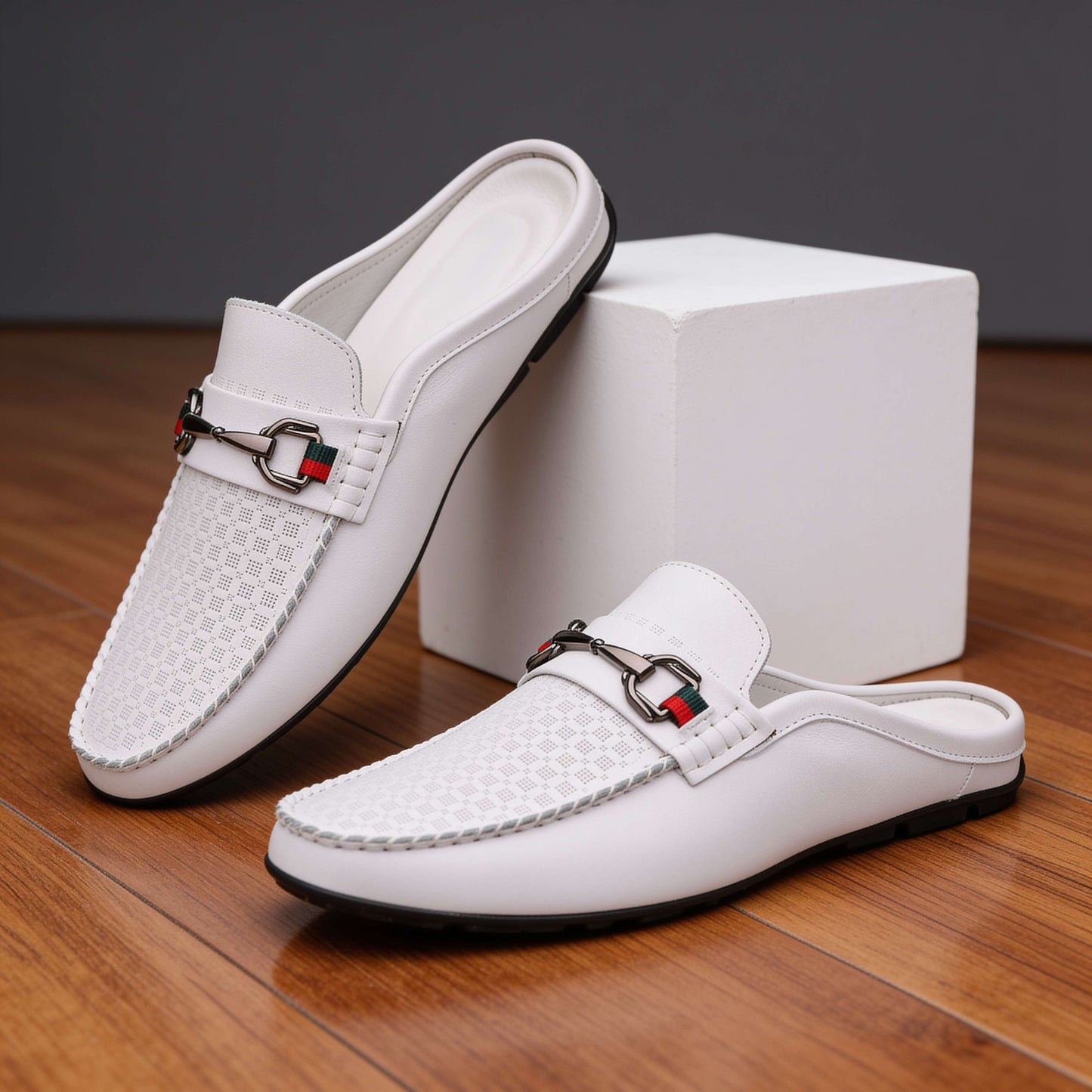 Hallan Leather Mule Loafers